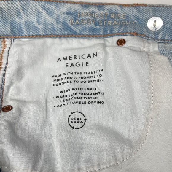 American Eagle Strigid Highest Rise Baggy Straight Jeans - Picture 6 of 16
